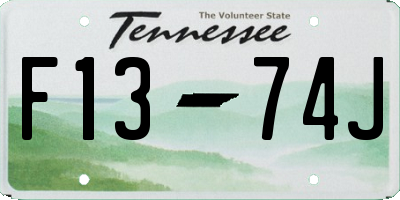 TN license plate F1374J