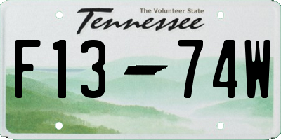 TN license plate F1374W