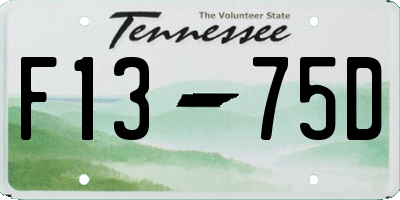 TN license plate F1375D