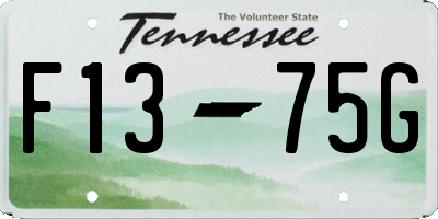 TN license plate F1375G