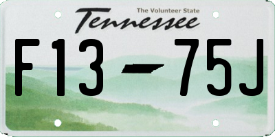 TN license plate F1375J