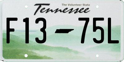 TN license plate F1375L