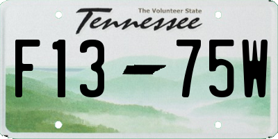 TN license plate F1375W
