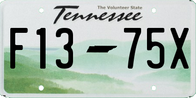 TN license plate F1375X