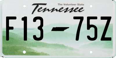 TN license plate F1375Z