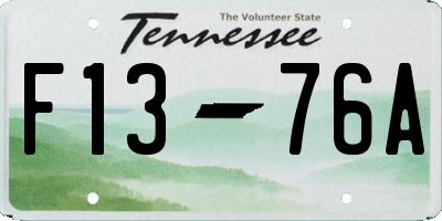 TN license plate F1376A