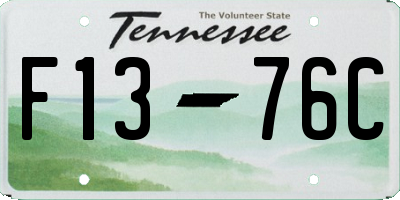 TN license plate F1376C