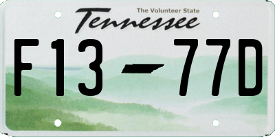 TN license plate F1377D