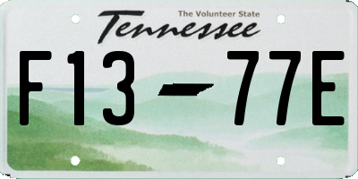 TN license plate F1377E