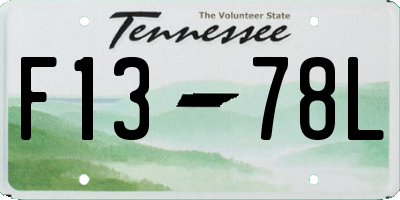 TN license plate F1378L