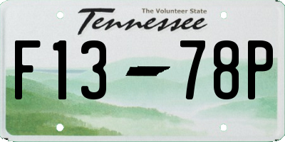 TN license plate F1378P