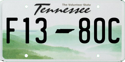 TN license plate F1380C