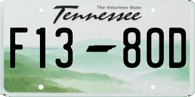 TN license plate F1380D