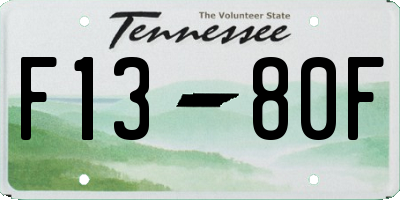 TN license plate F1380F