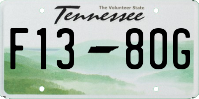 TN license plate F1380G