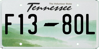 TN license plate F1380L