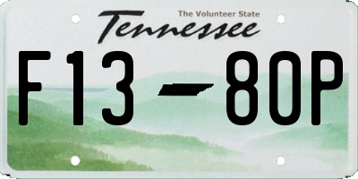 TN license plate F1380P