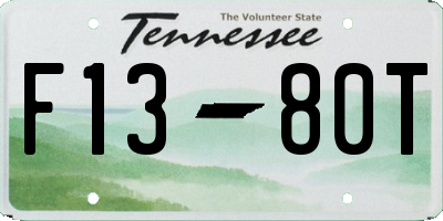 TN license plate F1380T