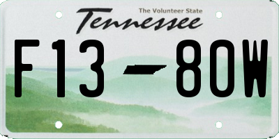 TN license plate F1380W