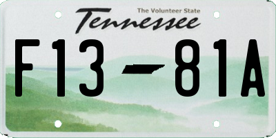 TN license plate F1381A