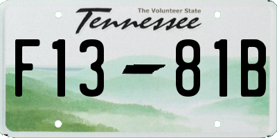 TN license plate F1381B