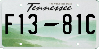 TN license plate F1381C