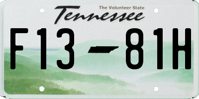 TN license plate F1381H