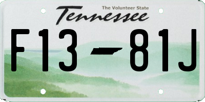 TN license plate F1381J