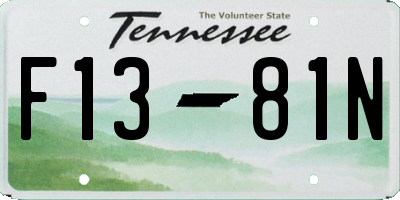 TN license plate F1381N
