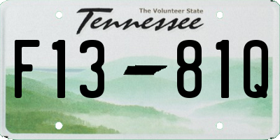 TN license plate F1381Q