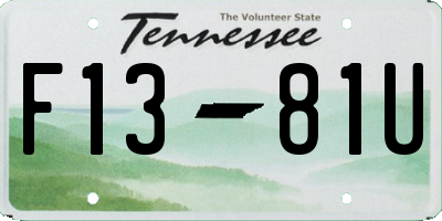 TN license plate F1381U