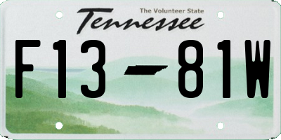 TN license plate F1381W