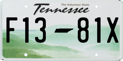 TN license plate F1381X