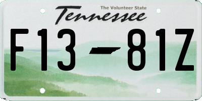 TN license plate F1381Z