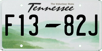 TN license plate F1382J