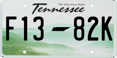 TN license plate F1382K