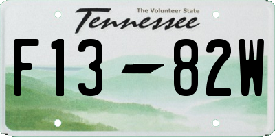 TN license plate F1382W