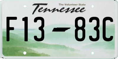 TN license plate F1383C
