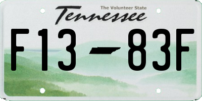 TN license plate F1383F