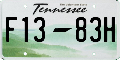 TN license plate F1383H