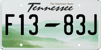 TN license plate F1383J