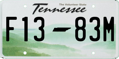 TN license plate F1383M