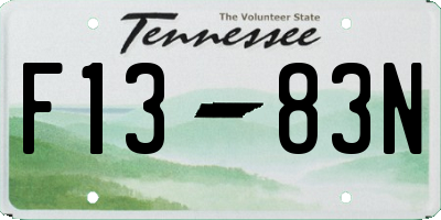TN license plate F1383N