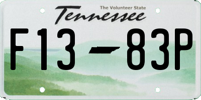TN license plate F1383P