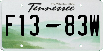 TN license plate F1383W