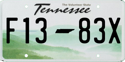 TN license plate F1383X