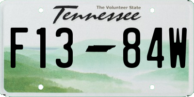 TN license plate F1384W