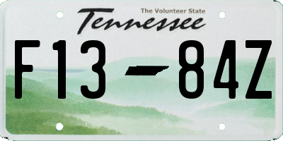 TN license plate F1384Z