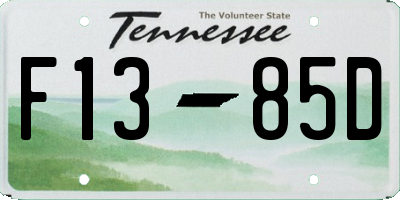 TN license plate F1385D
