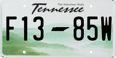 TN license plate F1385W